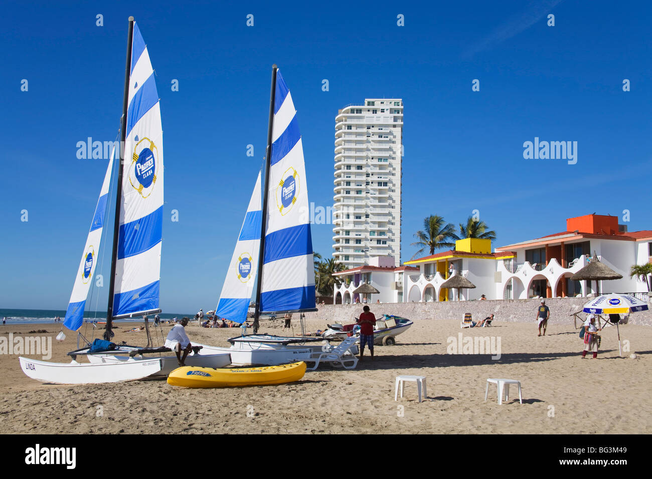 Gaviotas Beach at the Golden Zone, Mazatlan, Sinaloa State, Mexico, North America Stock Photo