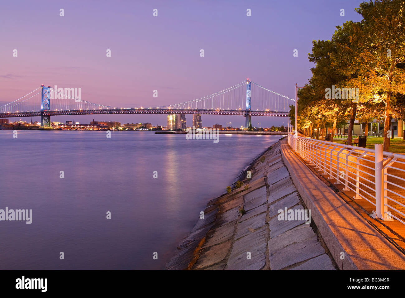 Camden Waterfront and Ben Franklin Bridge, City of Camden, New Jersey