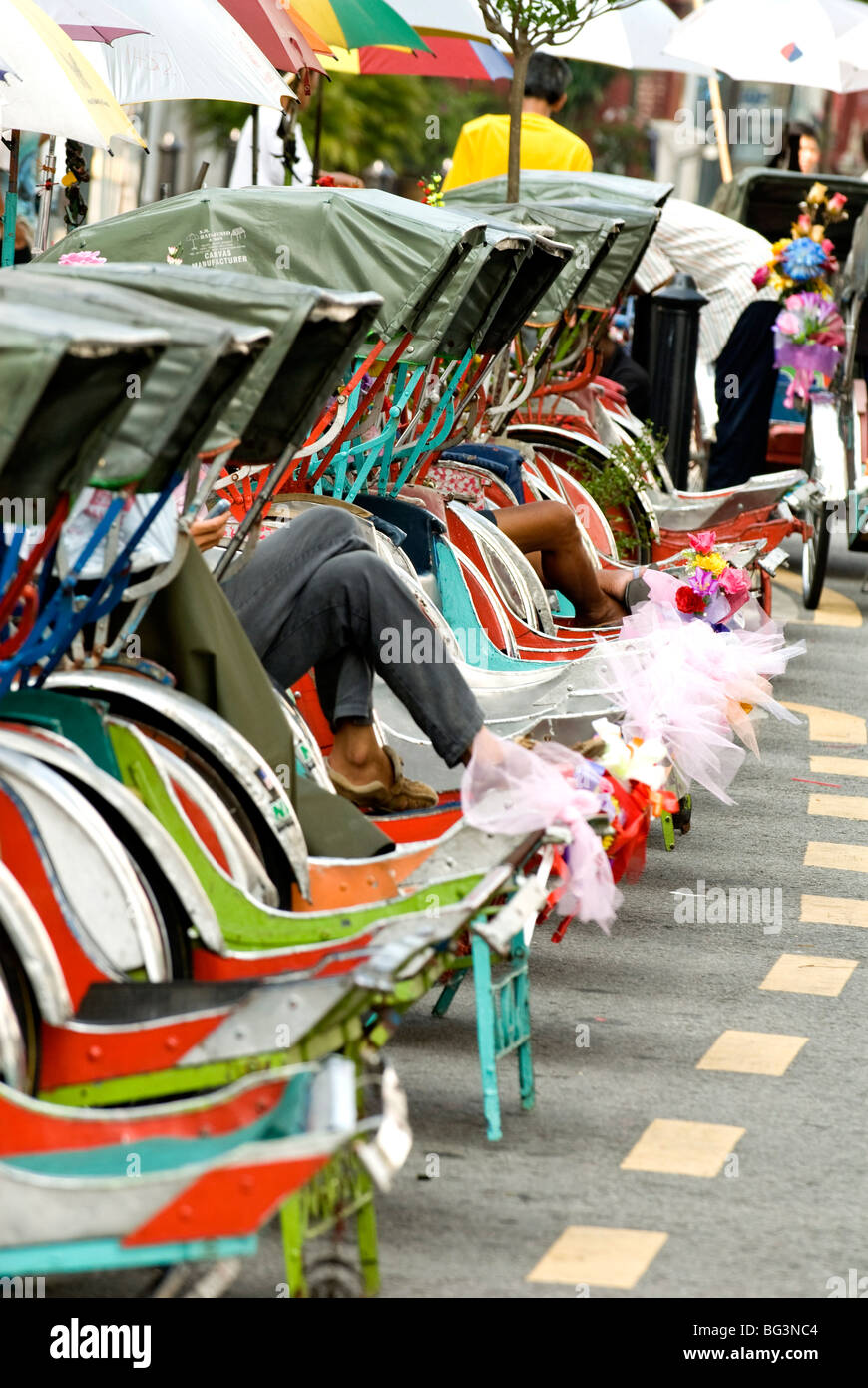 Trishaws, Georgetown, Penang, Malaysia, Southeast Asia, Asia Stock Photo