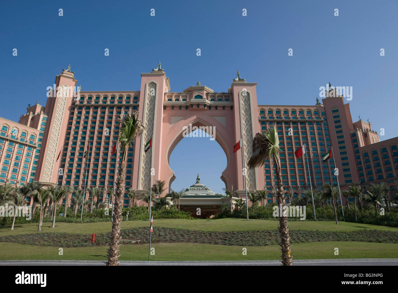 Atlantis Hotel, The Palm Jumeirah, Arabian Gulf, Dubai, United Arab Emirates, Middle East Stock Photo