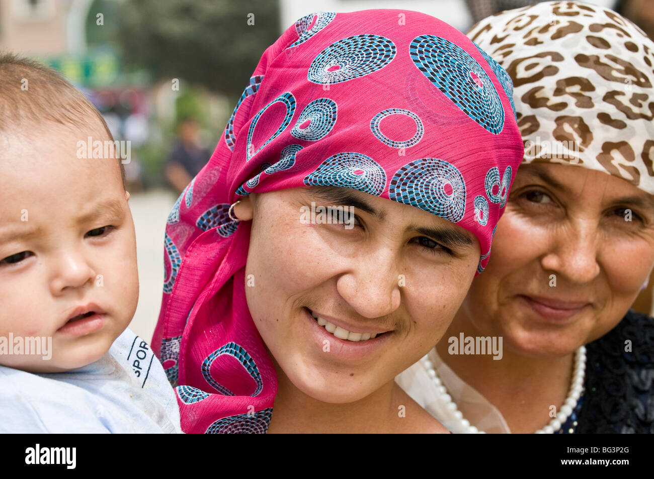 Uighur women in Kashgar. Stock Photo
