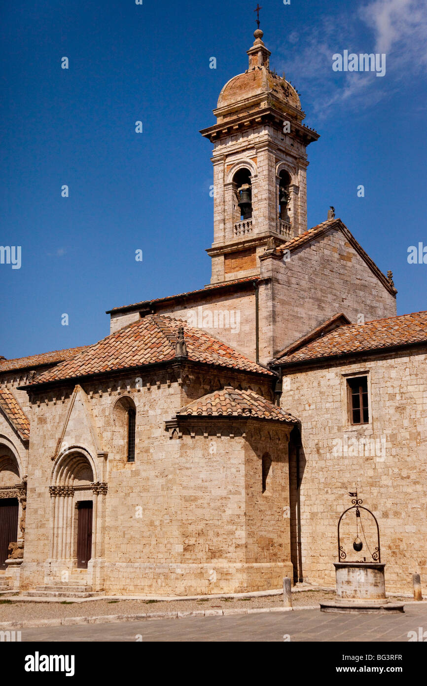 Santa Maria Assunta church in San Quirico, Tuscany Italy Stock Photo