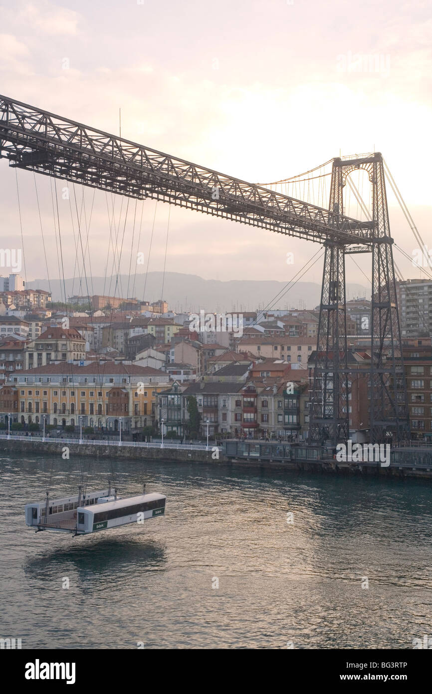 Las Arenas Suspension Bridge, UNESCO World Heritage Site, Bilbao, Euskadi, Spain Stock Photo