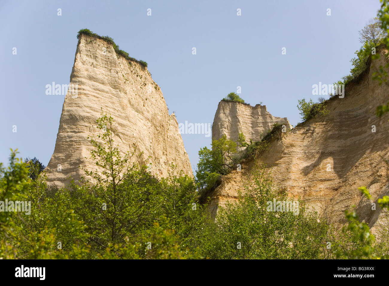 Sand pyramids, Melnik, Bulgaria, Europe Stock Photo