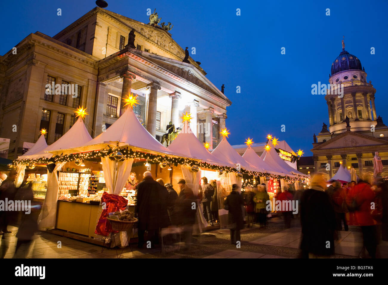 Gendarmen markt Christmas market, Franz Dom and Konzert Haus, Berlin, Germany, Europe Stock Photo