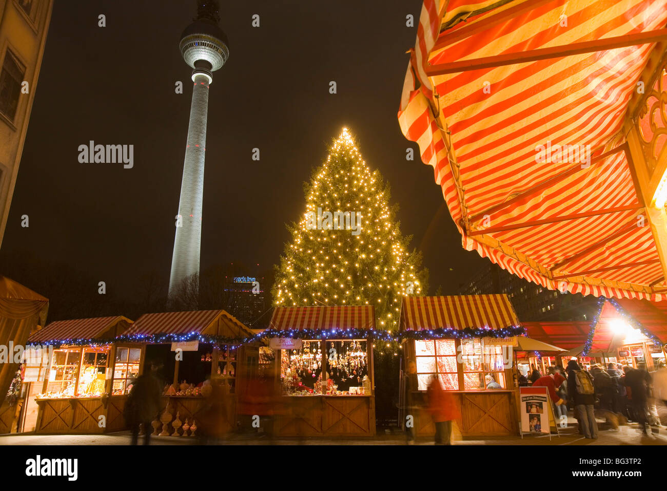 Alexander Platz at Christmas time, Berlin, Germany, Europe Stock Photo