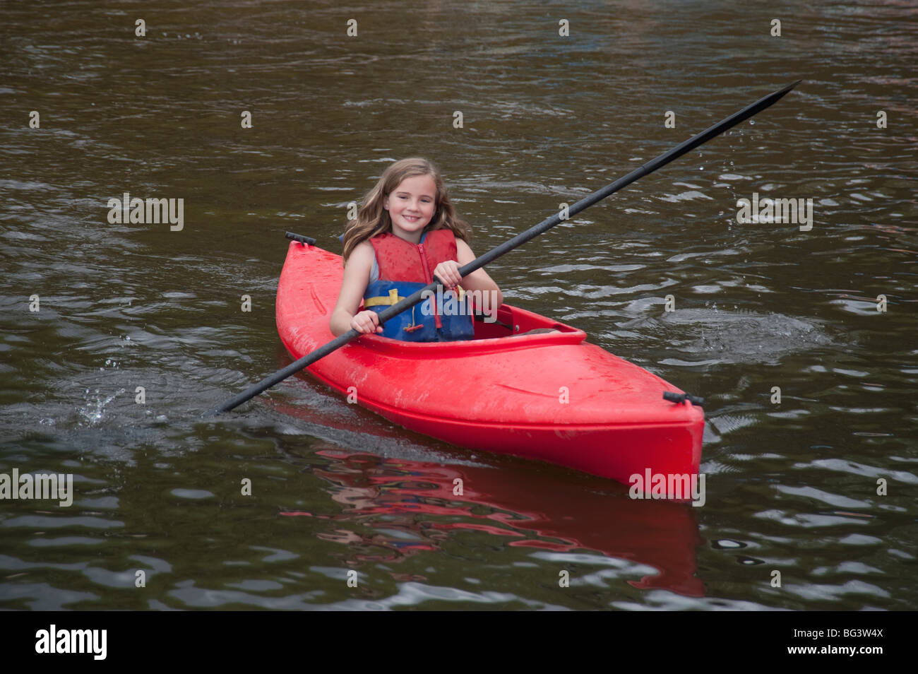 Girl in a kayak Stock Photo Alamy