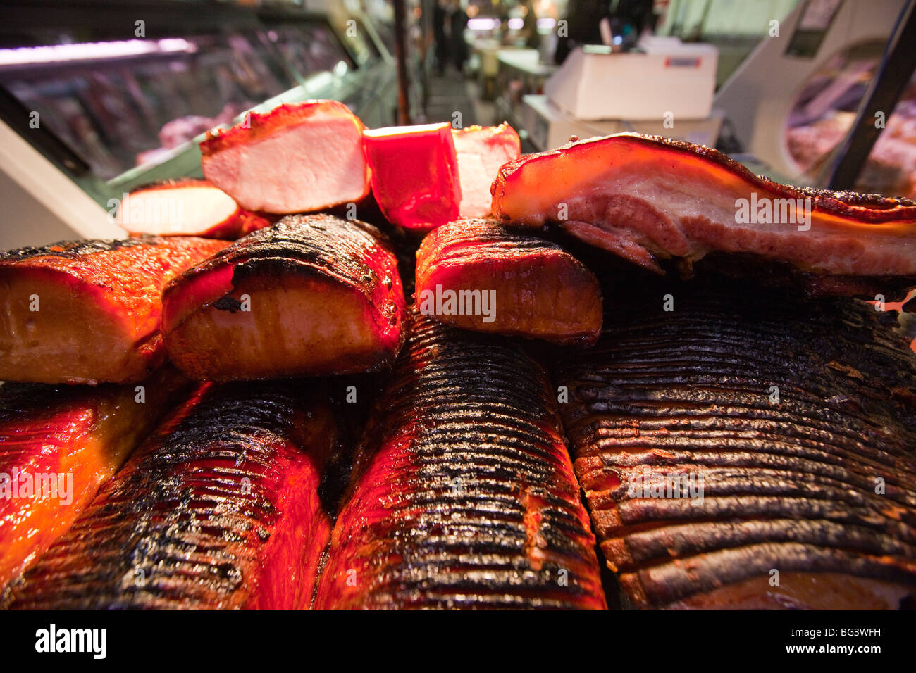 Canadian Bacon at St Lawrence Market Toronto Ontario Canada Stock Photo