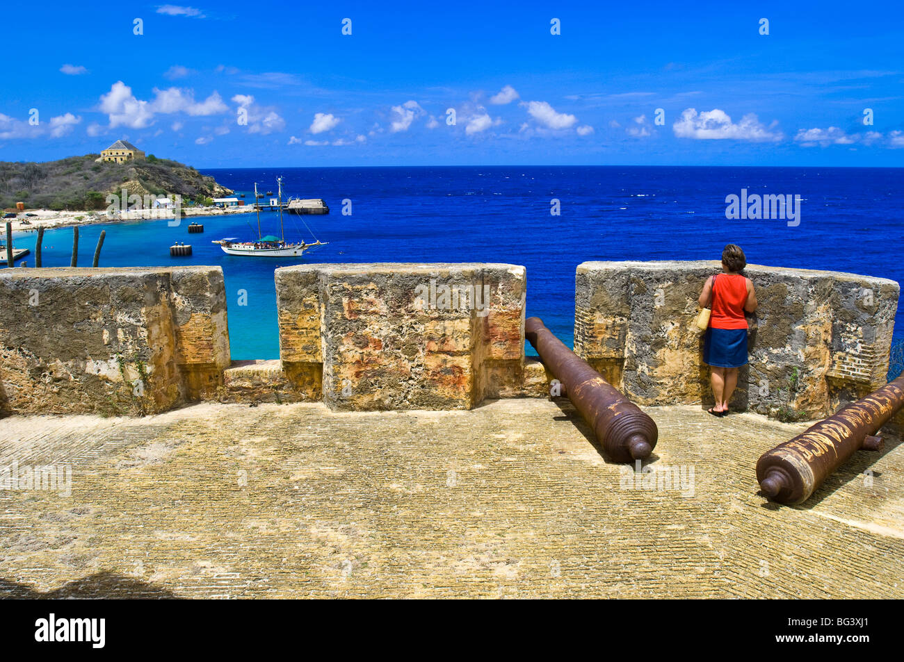 Fort Beekenburg, Caracas Bay, Curacao, Netherlands Antilles, West Indies, Caribbean, Central America Stock Photo