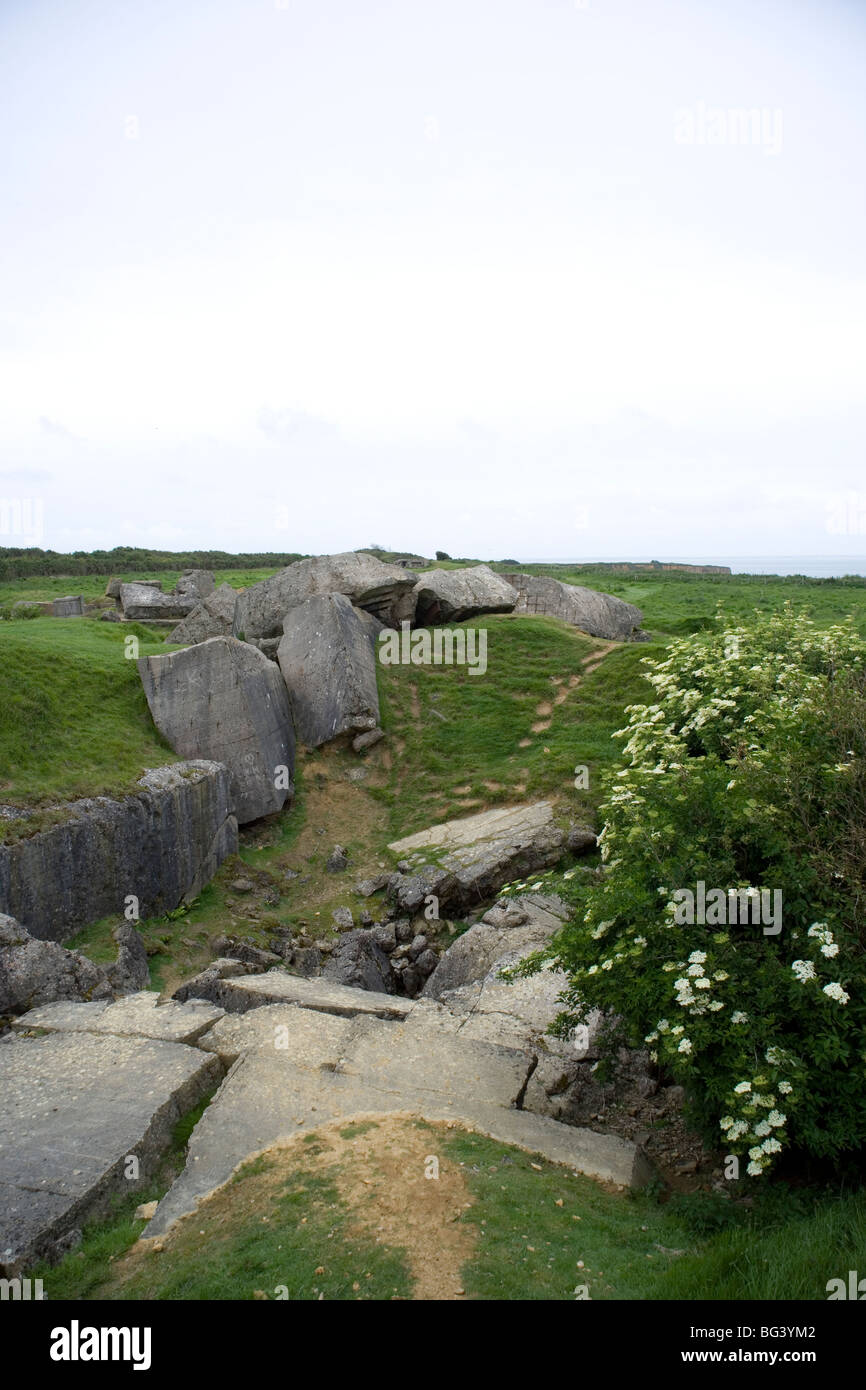 Pointe du Hoc a German artillery battery assaulted by American Rangers