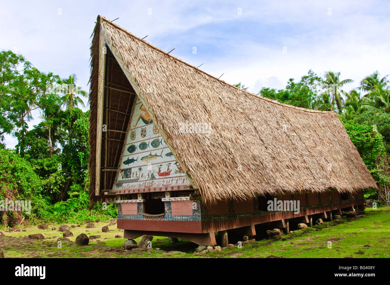 Men's meeting house at Belau National Museum Koror, Republic of Palau