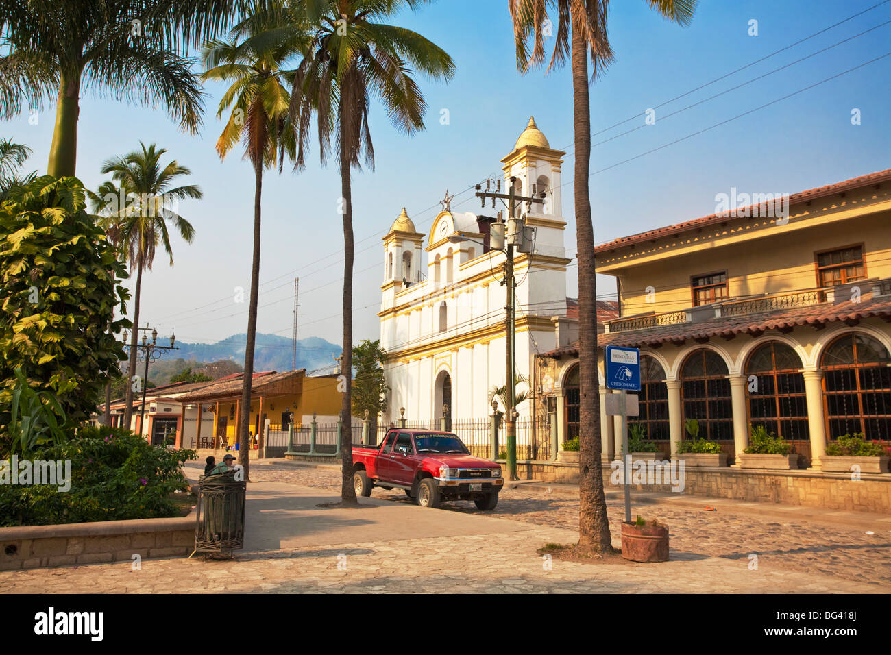 Honduras, Copan Ruinas, Parque Central Stock Photo