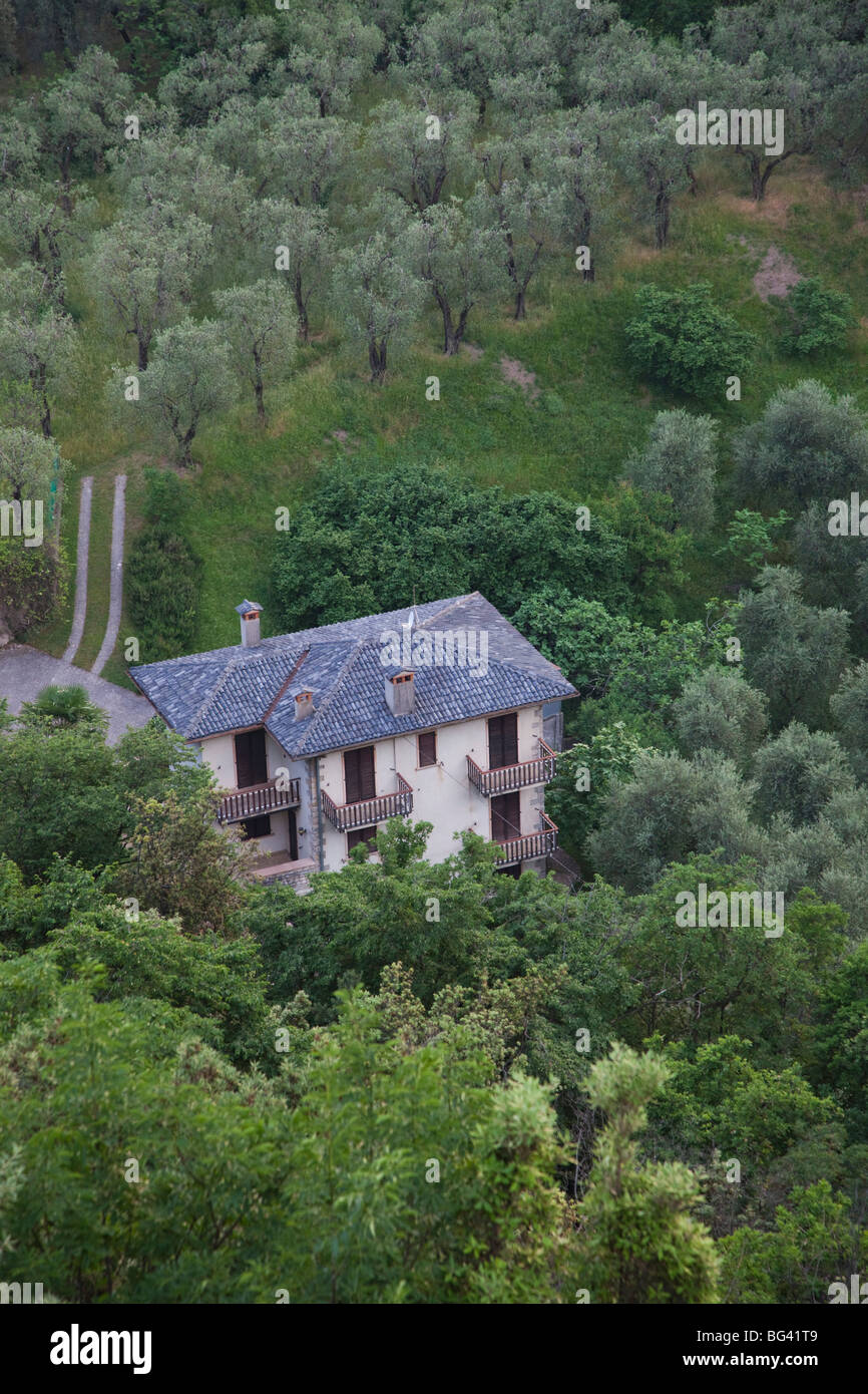 Italy, Veneto, Lake District, Lake Garda, Malcesine, hillside villa Stock Photo