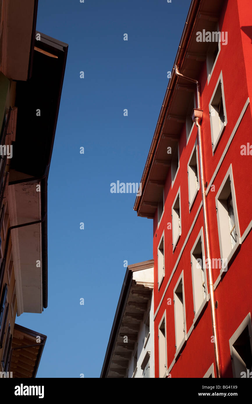 Italy, Trentino-Alto Adige, Lake District, Lake Garda, Arco, old town building detail Stock Photo