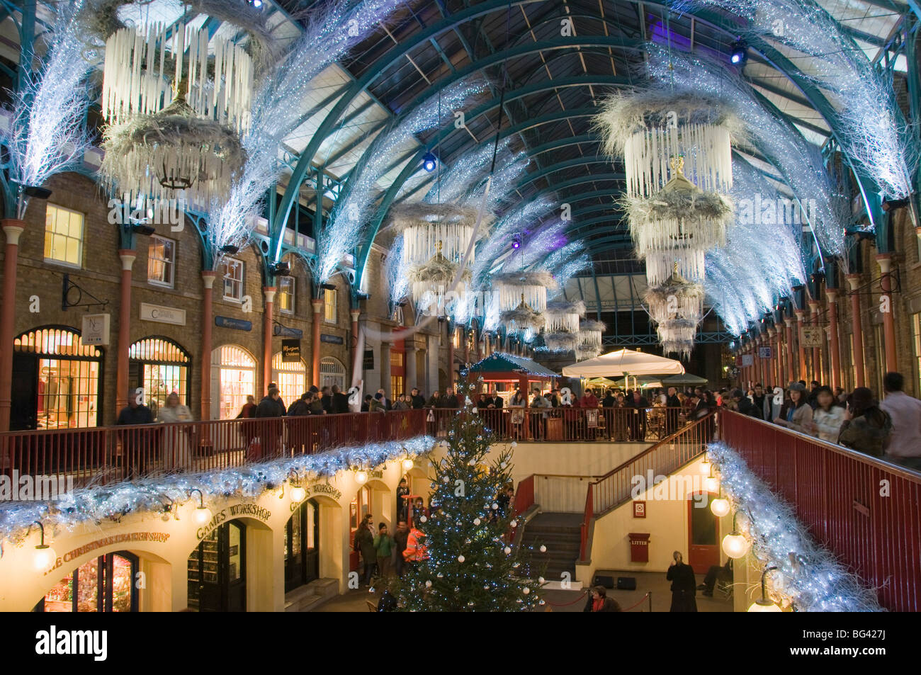 christmas decorations in the restaurant area of covent garden london england united kingdom - London Christmas Decorations christmas decorations in the restaurant area of covent garden london england united kingdom - London Christmas Decorations