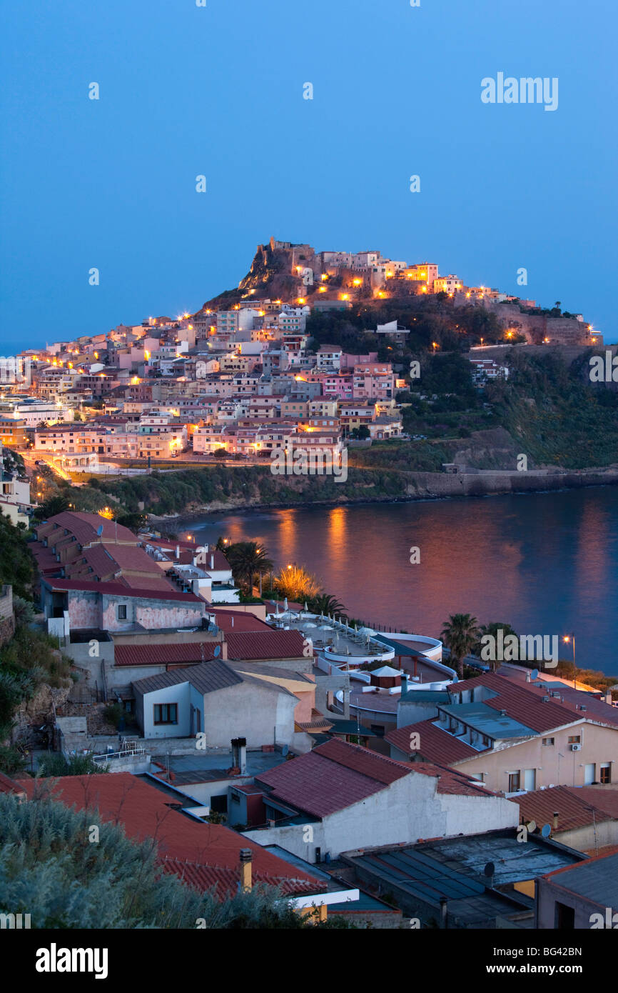Italy, Sardinia, North Western Sardinia, Castelsardo, dawn Stock Photo