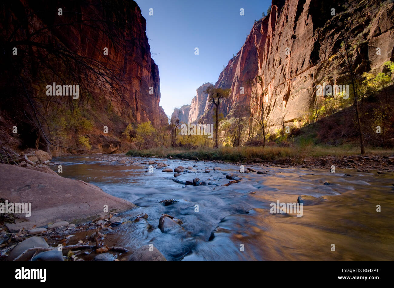 USA, Utah, Zion National Park, The Narrows of North Fork Virgin River