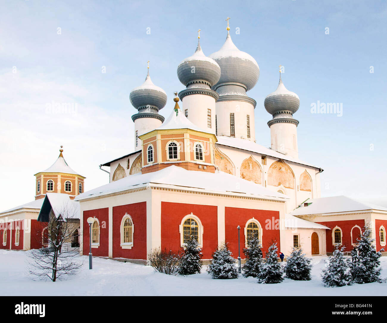 Uspensky Cathedral, Bogorodichno-Uspenskij Monastery, Tikhvin, Leningrad region, Russia Stock Photo