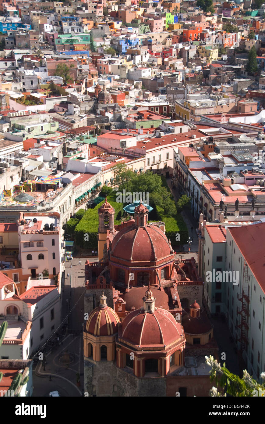 Overview of Guanajuato city from the monument of El Pipila, Guanajuato, Mexico, North America Stock Photo