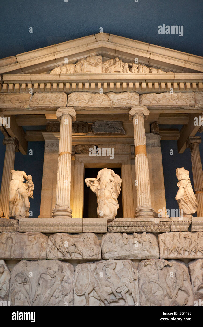 England, London, British Museum, The Nereid Monument from Xanthos in South West Turkey 5th century BC Stock Photo