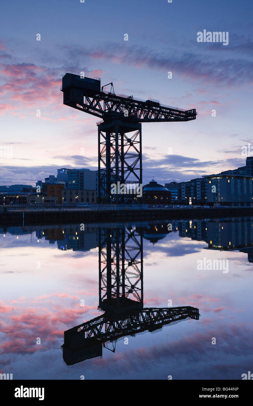 Scotland, Glasgow, Clydebank, The Finneston Crane and Modern Clydebank