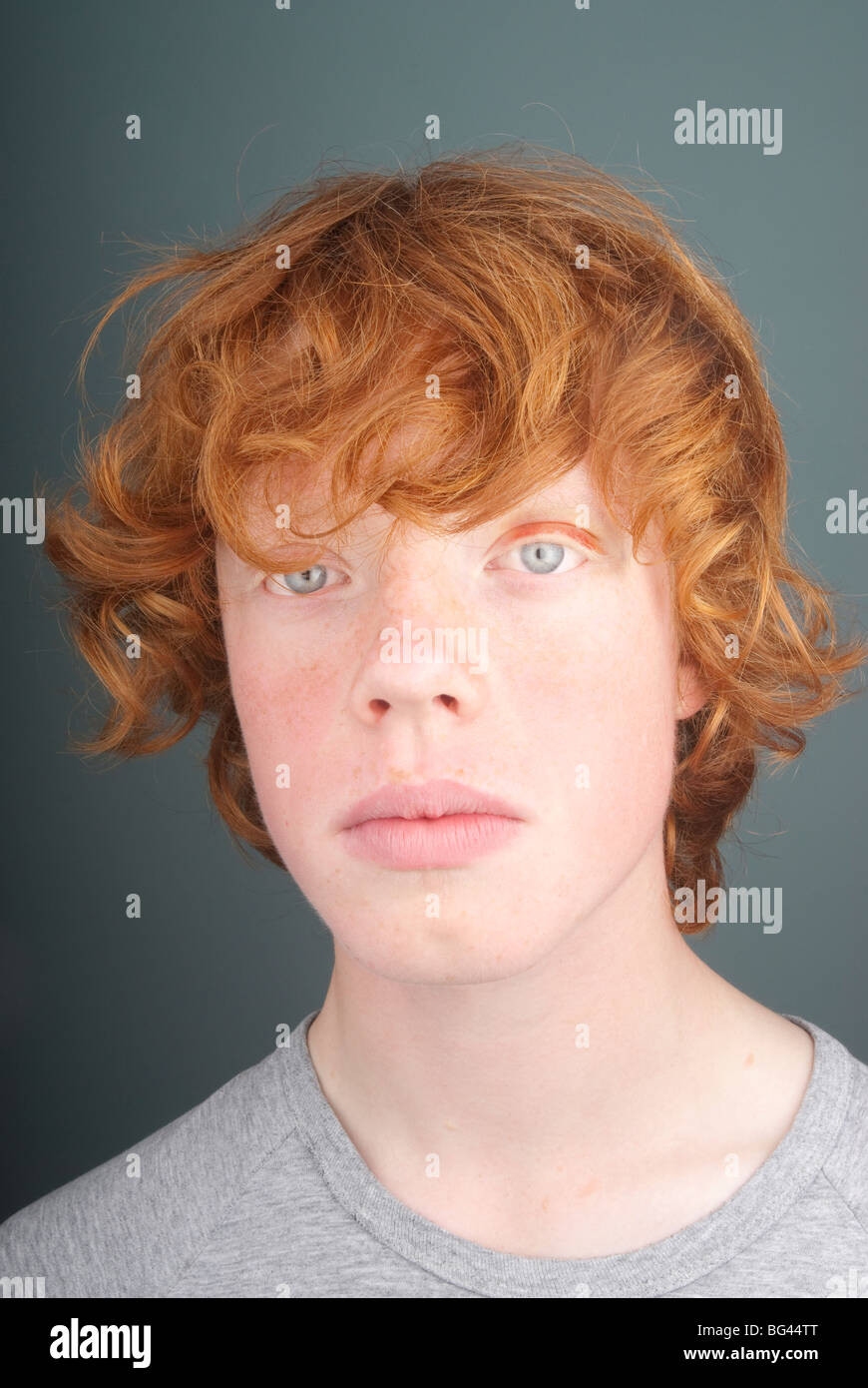Ginger haired teenage boy Stock Photo