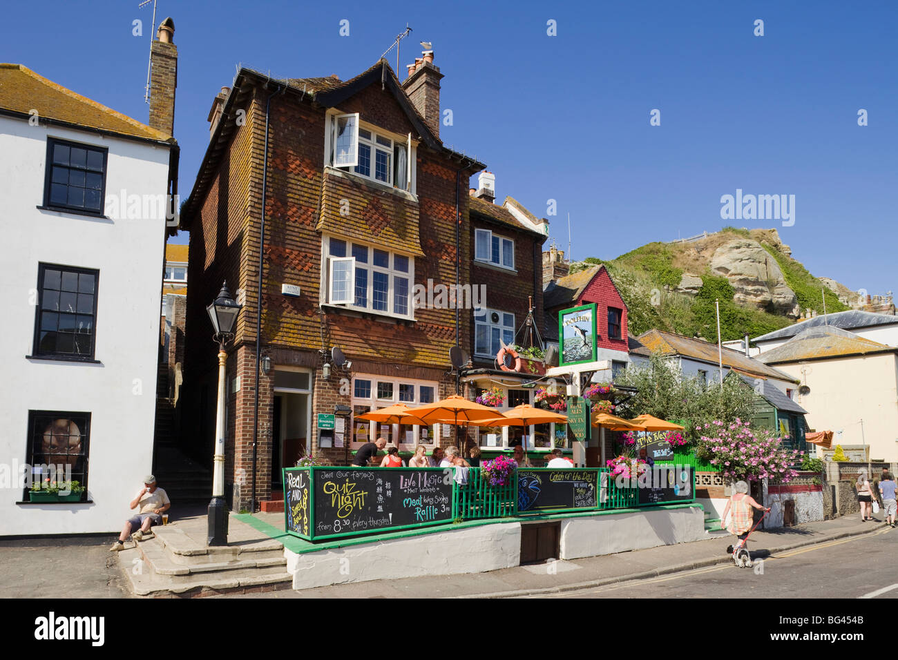 England, East Sussex, Hastings, Pub in The Old Town Stock Photo