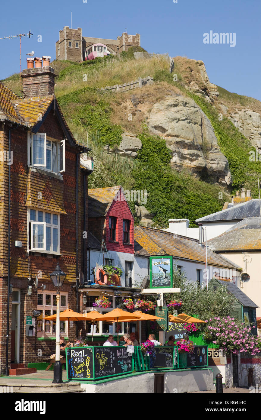 England, East Sussex, Hastings, Pub in The Old Town Stock Photo