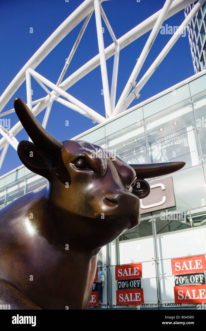 England, Birmingham, Bronze Bull Statue, Sculptured by Laurence