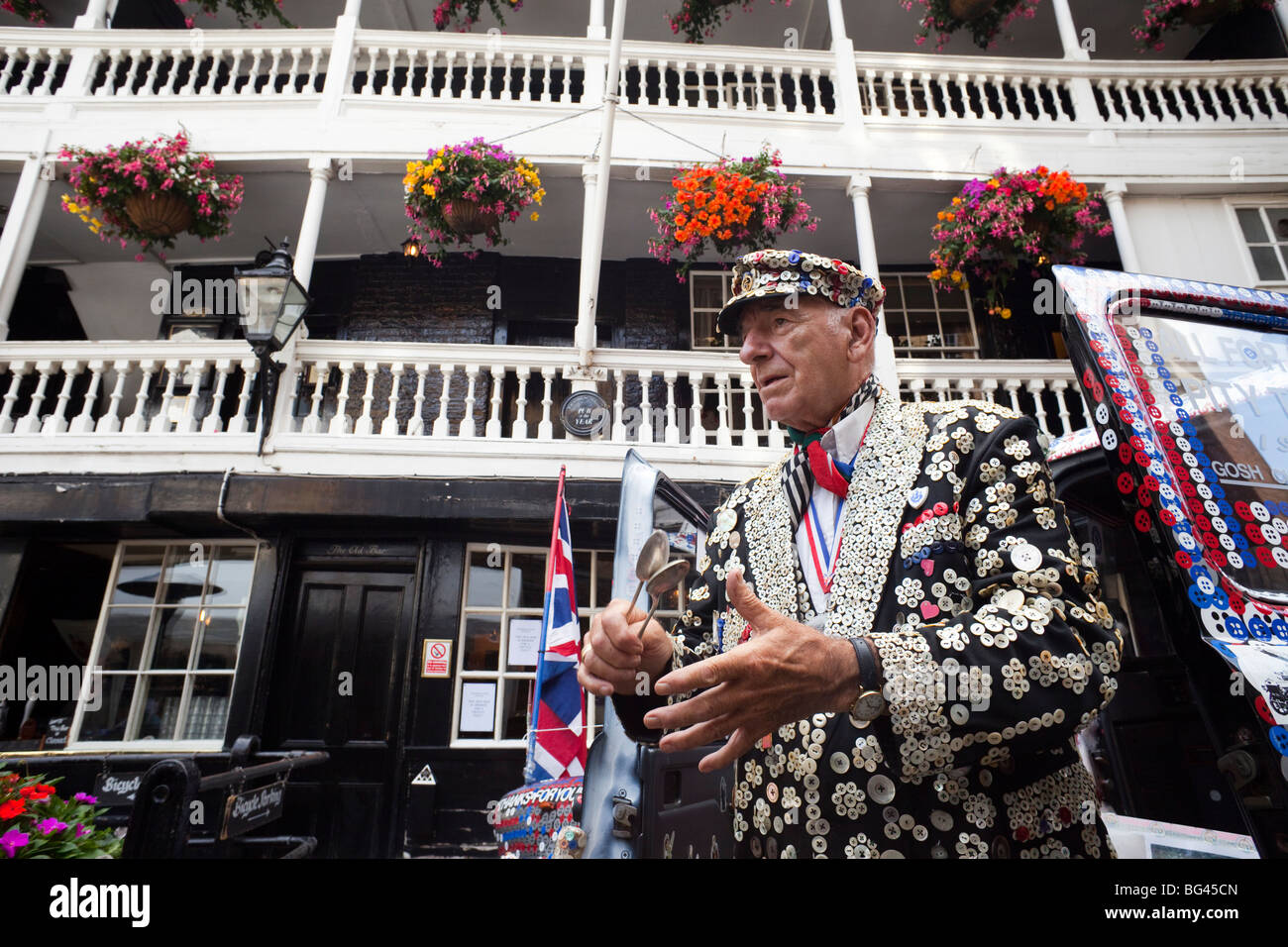 England, London, Pearly King Stock Photo