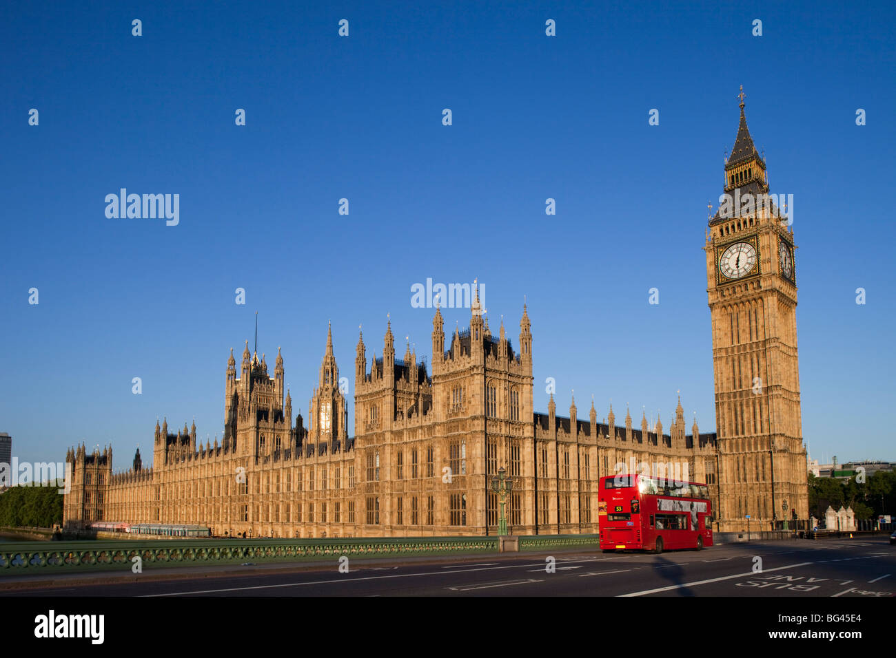 England, London, Houses of Parliament and Big Ben Stock Photo