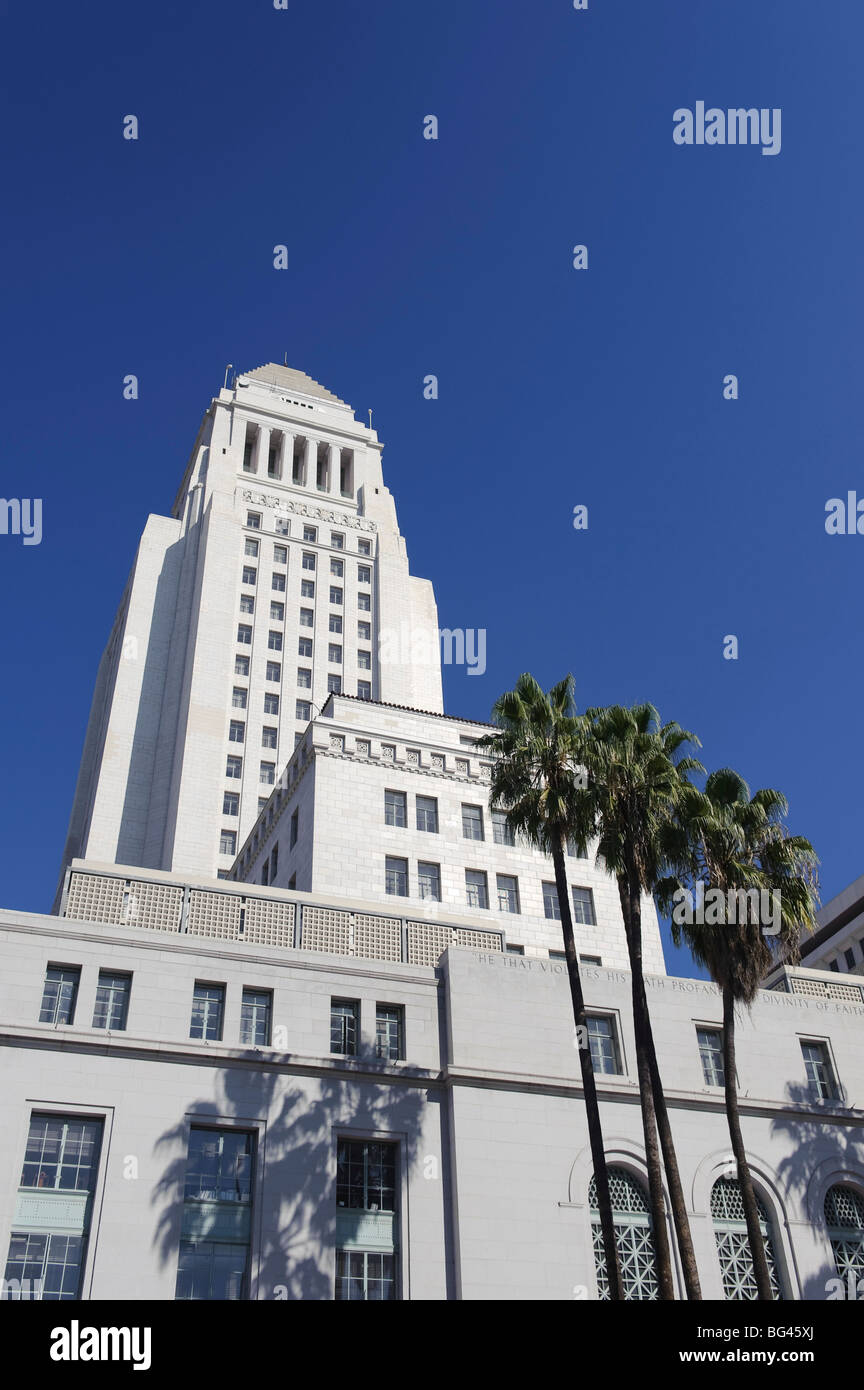 USA, California, Los Angeles, Los Angeles City Hall Stock Photo