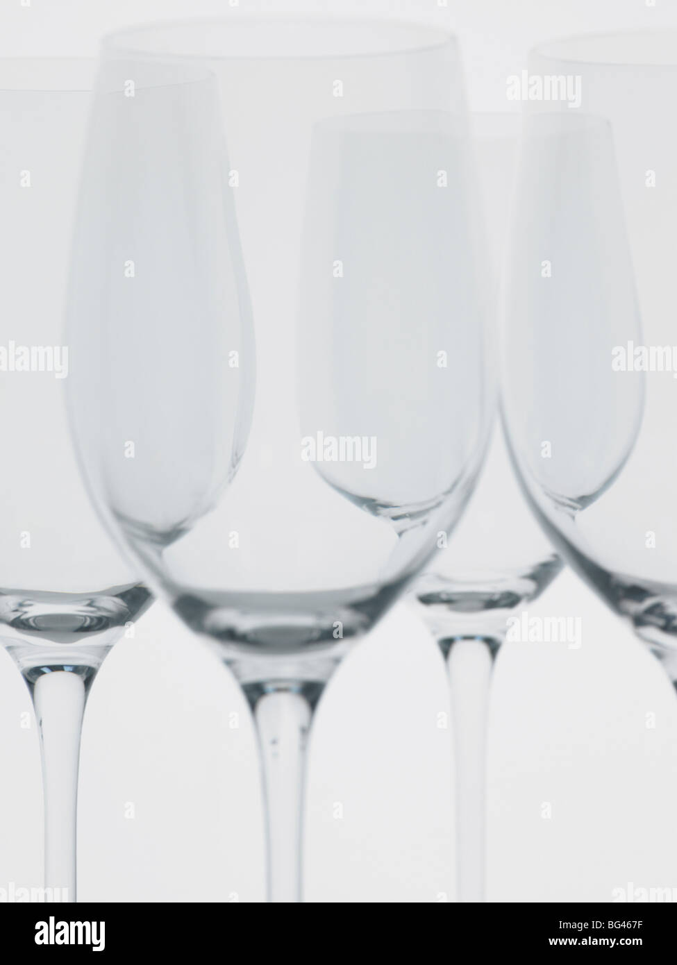empty wine glasses Stock Photo