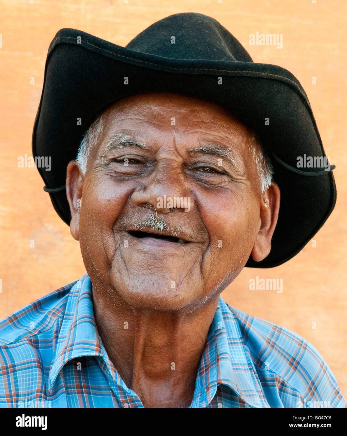 Old man in Trinidad, Cuba, Caribbean Stock Photo
