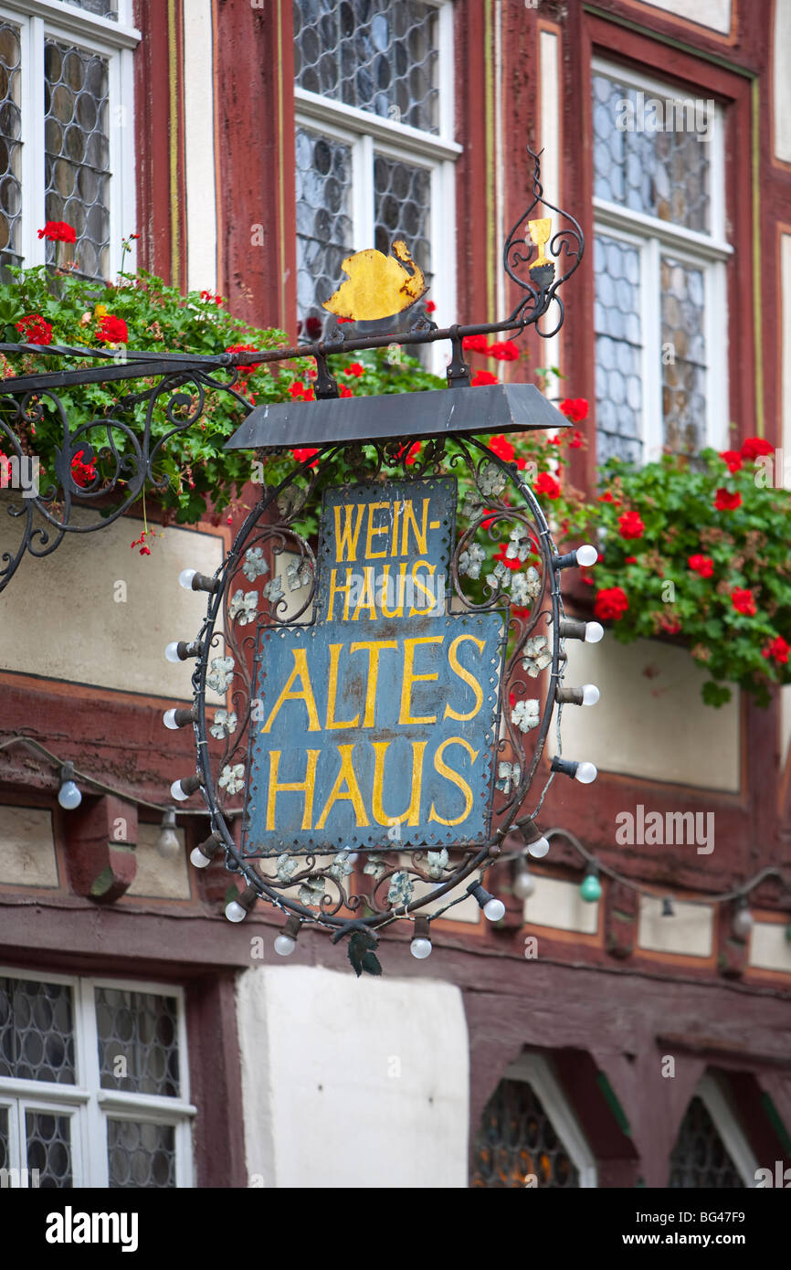 Altes Haus, Bacharach, Rhine Valley, Germany Stock Photo