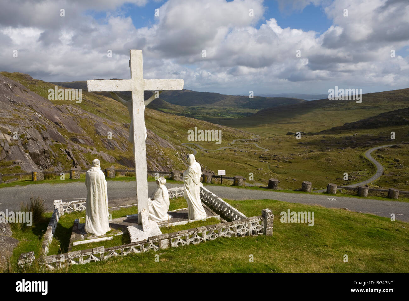 Crucifixion Statue, Healy Pass, Beara Peninsula, Co. Cork & Co. Kerry, Ireland Stock Photo