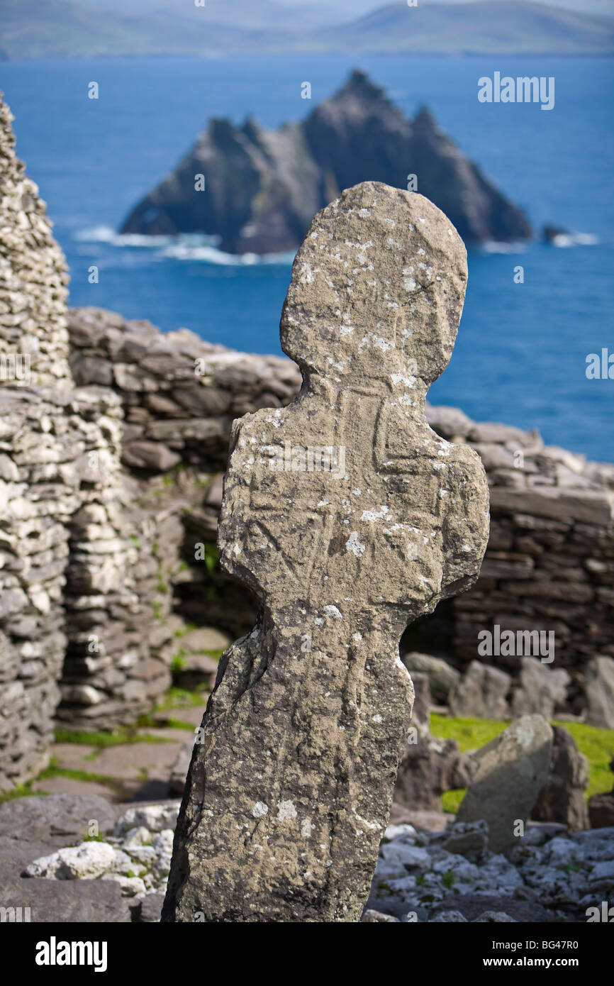 Monastic settlement, Skellig Michael, County Kerry, Ireland Stock Photo