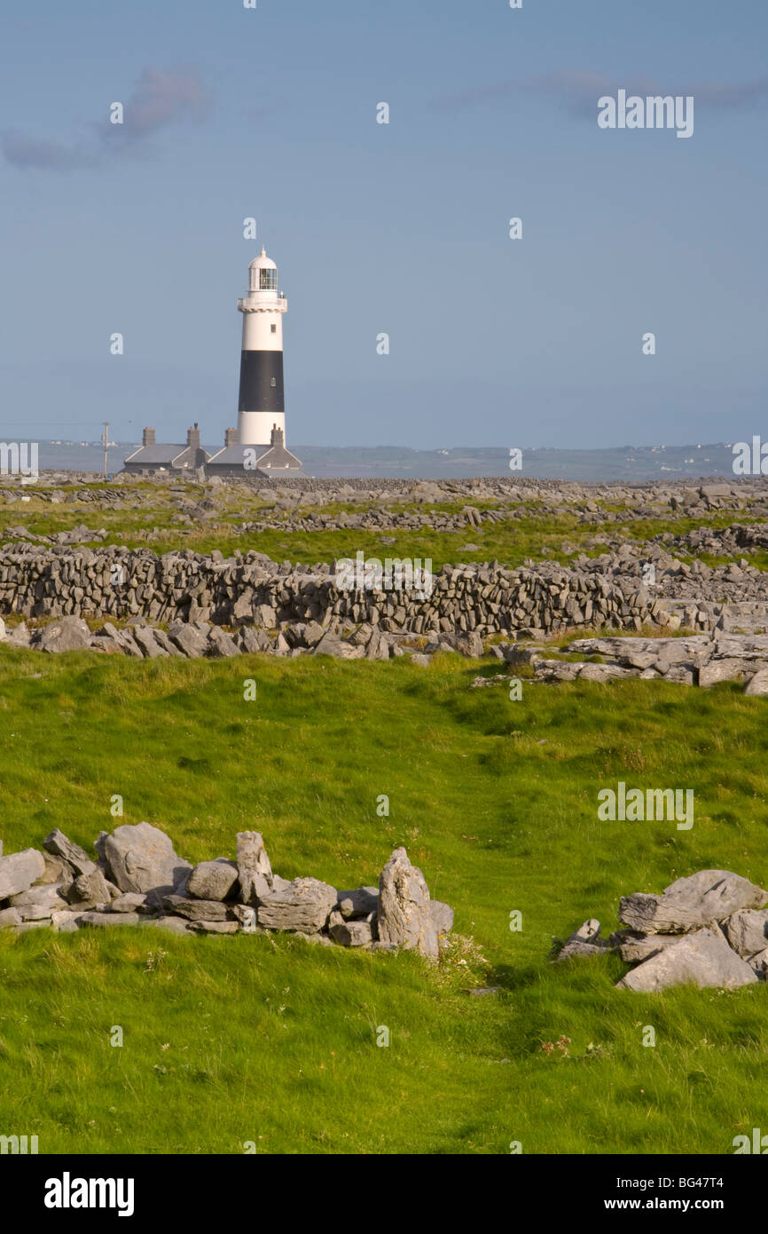 Inisheer Lighthouse, Inisheer, Aran Islands, Co. Galway, Ireland Stock