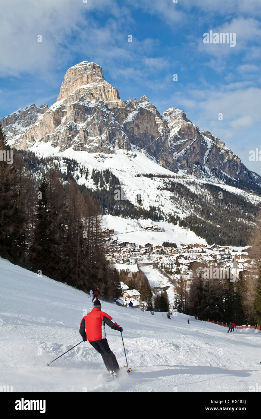 Corvara, Sella Ronda ski area, Sassongher mountain, Val Gardena,  Dolomites, South Tirol, Trentino Alto-Adige, Italy Stock Photo