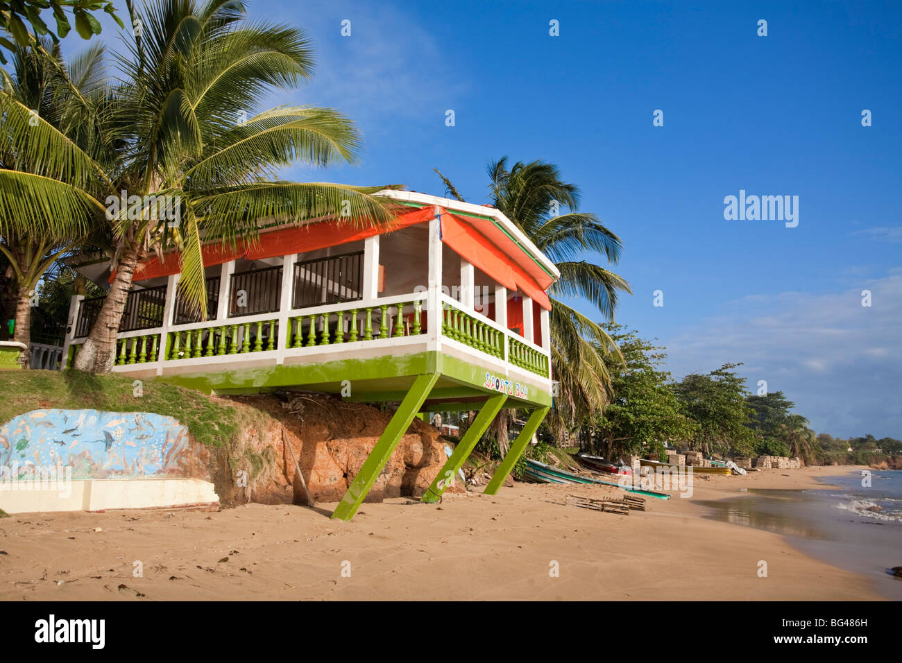 Nicaragua, Corn Islands, Little Corn Island, Beach bar Stock Photo Alamy