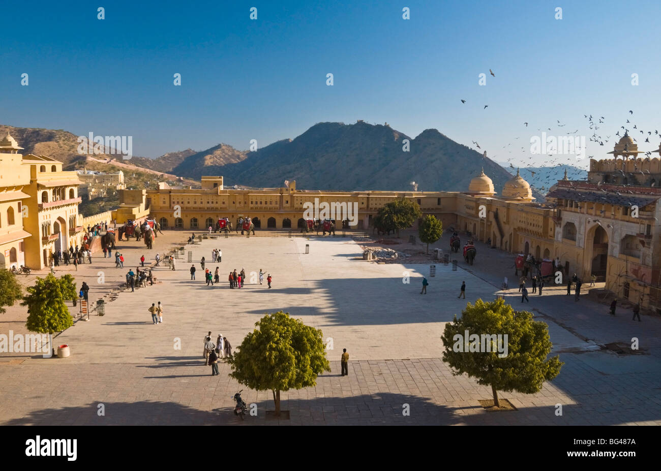 Aerial view of the Amber Fort, Jaipur, Rajasthan, India, Asia Stock Photo