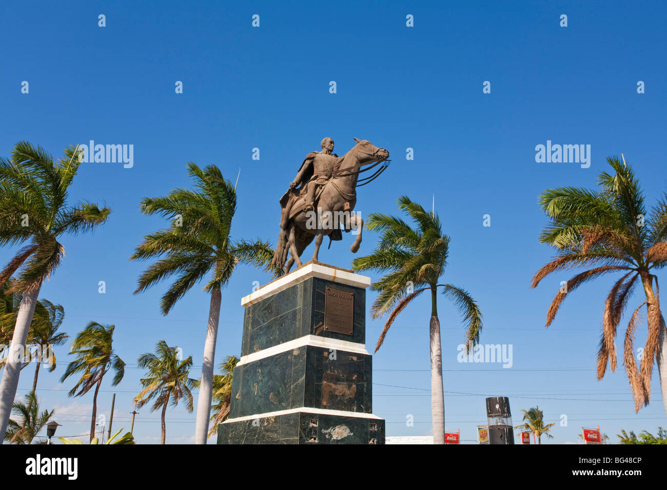 Nicaragua, Managua, Zona Monumental, Statue of Simon Bolivar Stock Photo