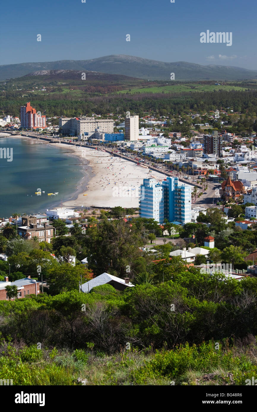 Uruguay, Piriapolis, resort town from Cerro San Antonio hill, morning Stock Photo