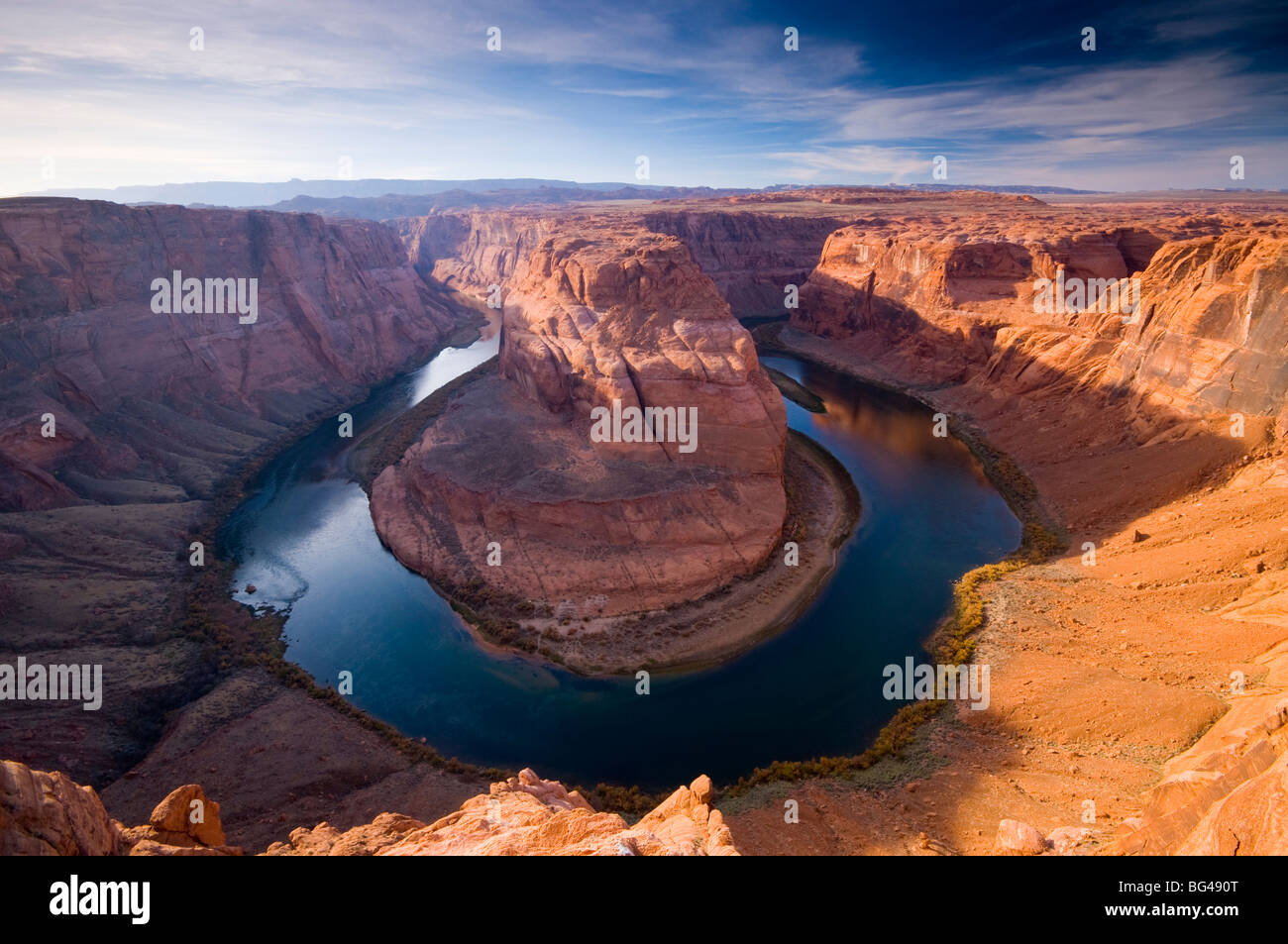 USA, Arizona, Page, Horseshoe Bend Canyon and Colorado River Stock Photo