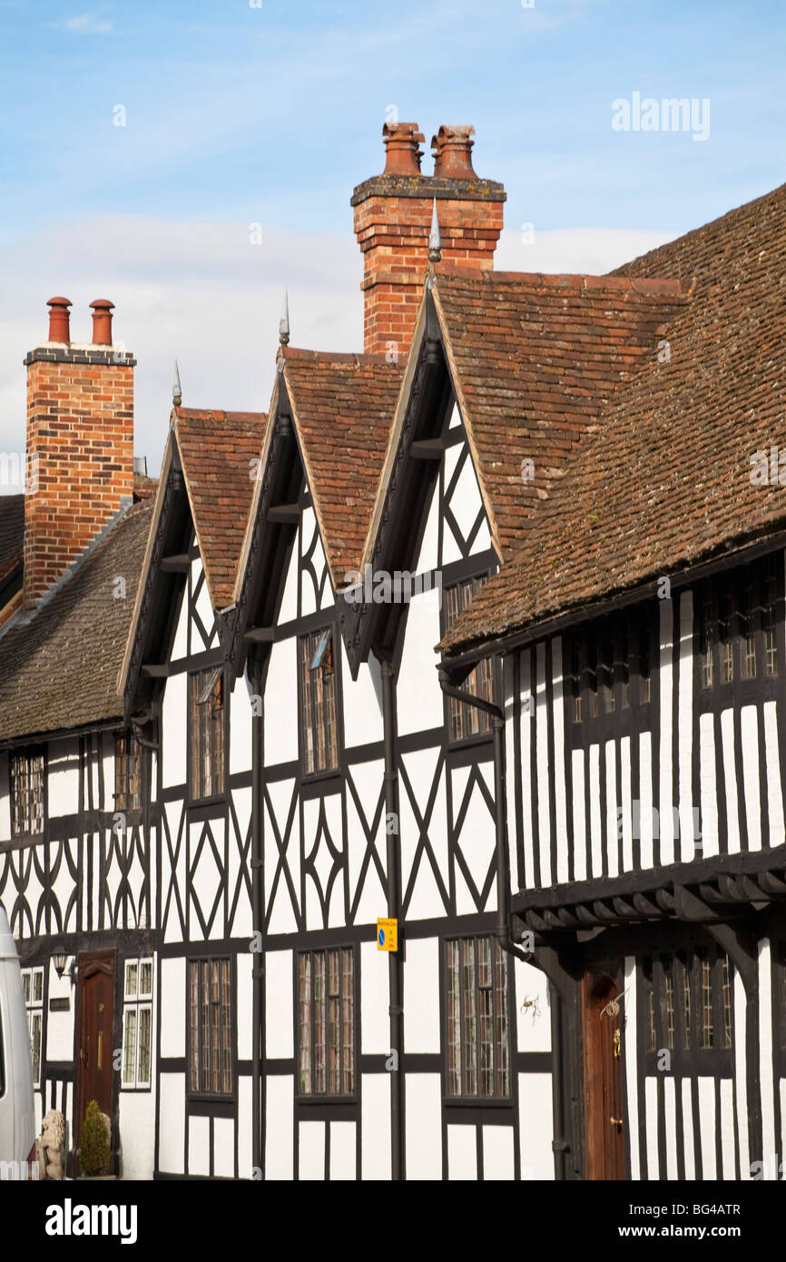 England, Warwickshire, Warwick, Mill Street, Historic Tudor houses Stock Photo