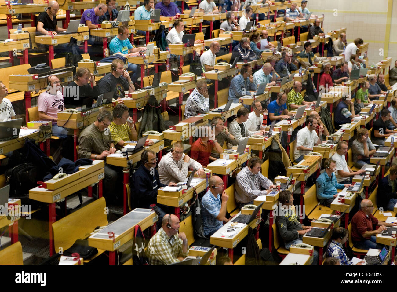 Flower auction in Aalsmeer, a cooperative of 6000 (flower) farmers in The Netherlands Stock Photo