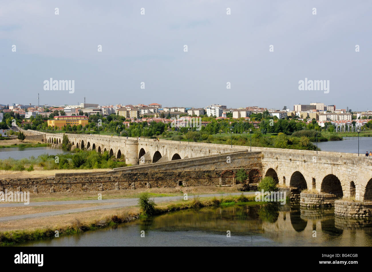 Roman bridge over Guadiana River. Mérida. Badajoz province. Ruta de la ...