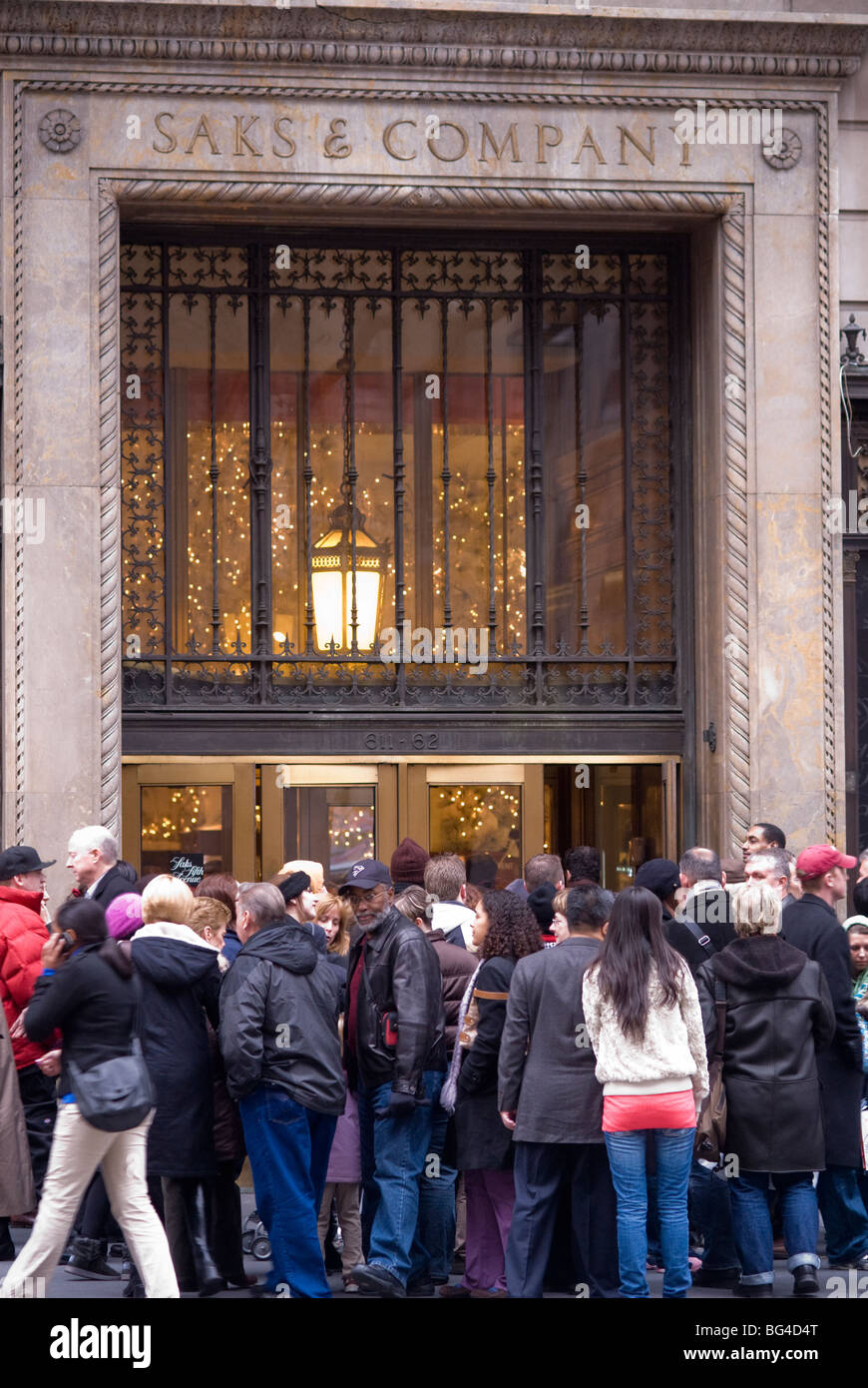 Hordes of shoppers outside Saks Fifth Avenue in New York on Black