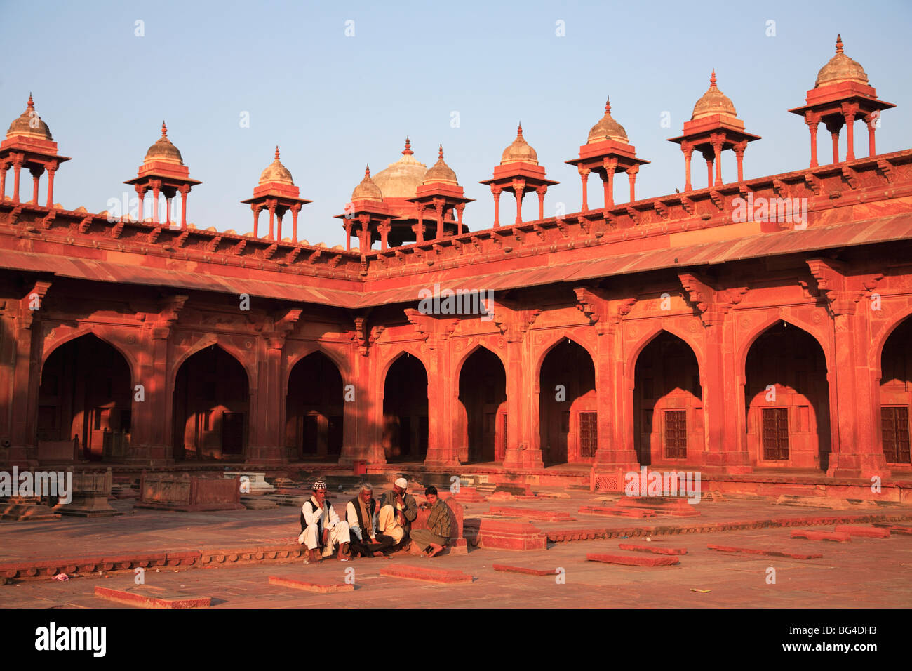 Inner courtyard of Jama Masjid, Fatehpur Sikri, UNESCO World Heritage Site, Uttar Pradesh, India, Asia&#10; Stock Photo