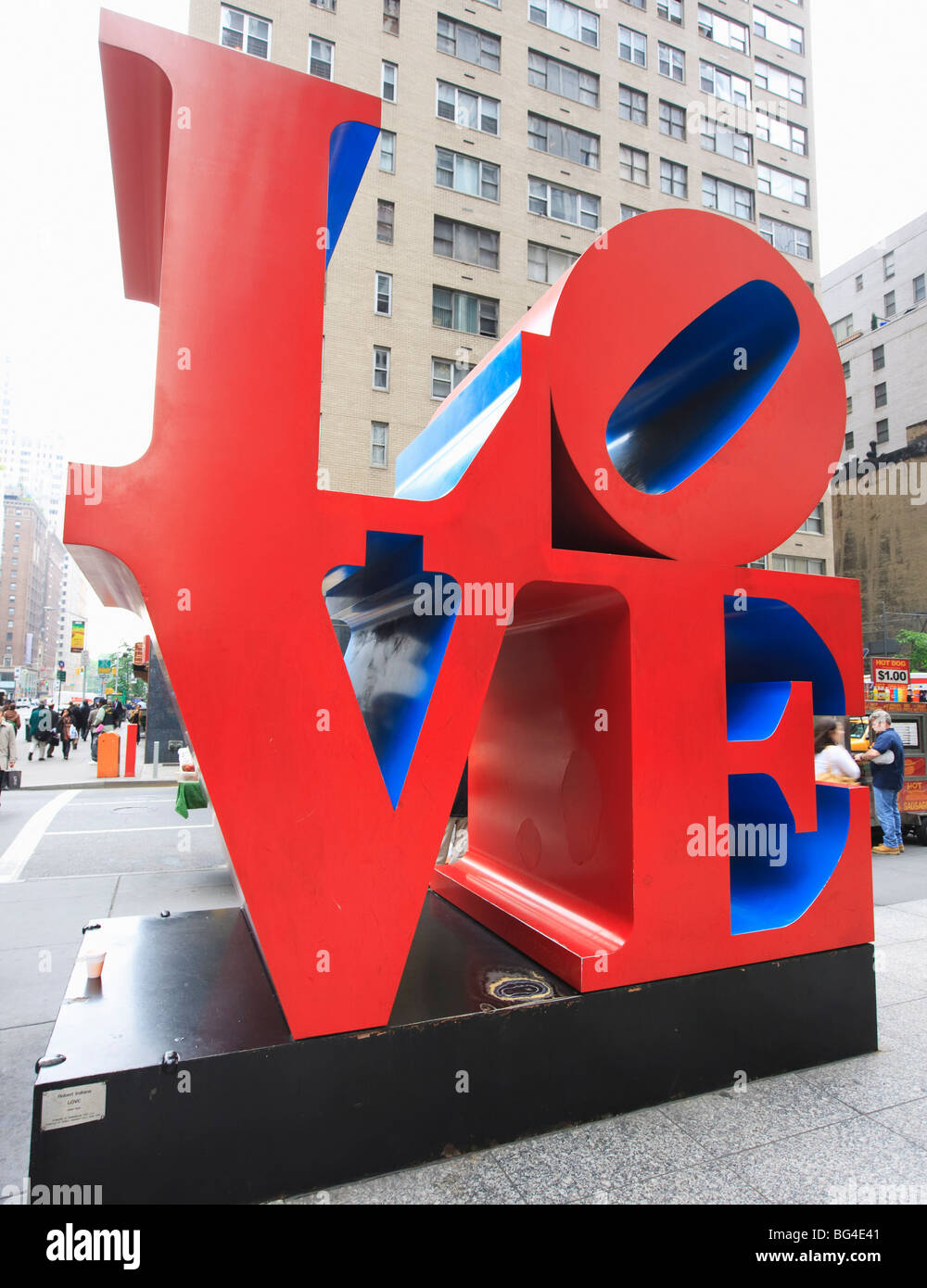 The pop art Love sculpture by Robert Indiana, Sixth Avenue, Manhattan, New York City, New York, United States of America Stock Photo
